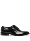 Maison Margiela Black Waxed Leather Oxfords In Black