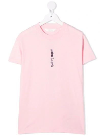 Palm Angels Kids' Logo-print T-shirt Dress In Pink