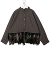ANDORINE FEATHER-TRIMMED COTTON SHIRT