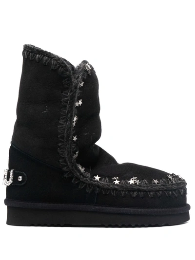 Mou Eskimo 24 Star Embellished Boots In Black