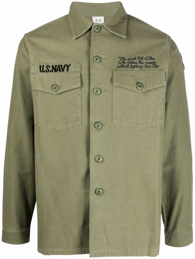 Maharishi Logo-print Button-up Shirt In Green
