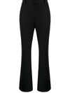 Vince Mid-rise Cropped Kick-flare Pants In Black