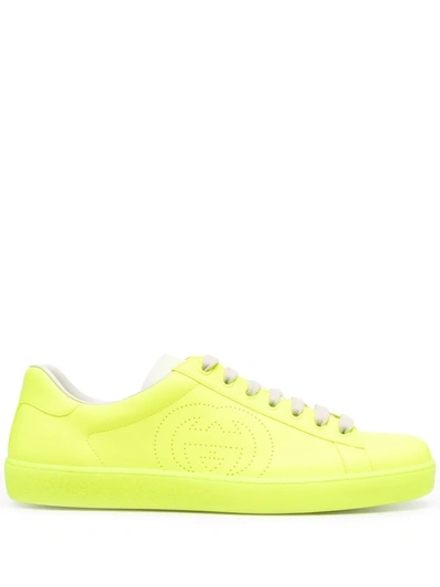 Gucci Ace Low-top Trainers In Yellow