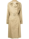 Boyarovskaya Heart-cut Belted Trench Coat In Brown