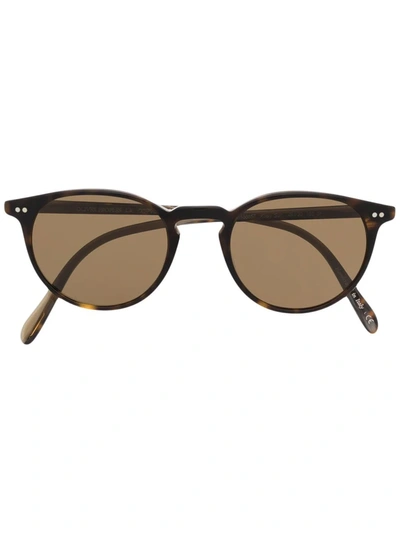 Oliver Peoples Riley Round-frame Sunglasses In Brown
