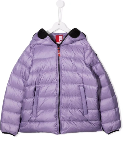 Ai Riders On The Storm Young Teen Padded Zip-up Down Coat In Purple