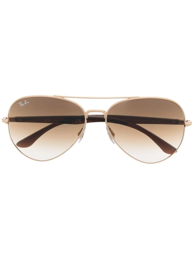 Ray Ban Aviator Gradient Sunglasses In Brown