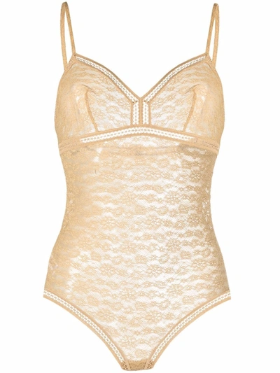 Eres Herbier Lace Bodysuit In Neutrals
