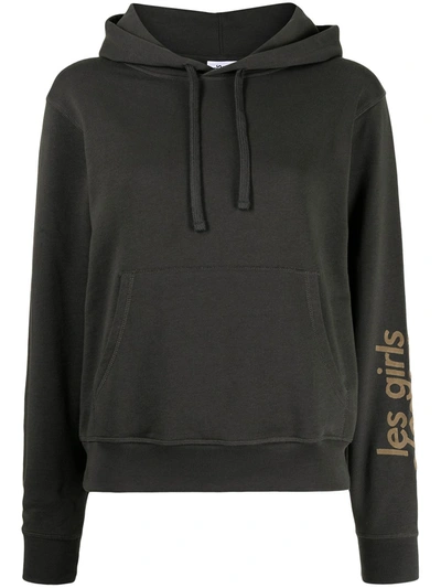 Les Girls Les Boys Slim Shrunken Hoodie - Atterley In Green