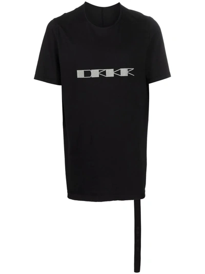 Rick Owens Graphic-print Cotton T-shirt In Blue