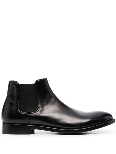 Alberto Fasciani Slip-on Leather Boots In Black