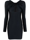Coperni Black Cut Out Draped Minidress In Black