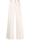 Isabel Marant Dilirok Pinch-seam Straight-leg Pants In Neutrals