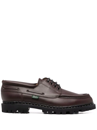 Paraboot Lace Up Leather Derby Shoes In Brown