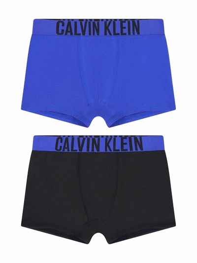 Calvin Klein Kids' 2 Pack Logo Waistband Boxers In Black