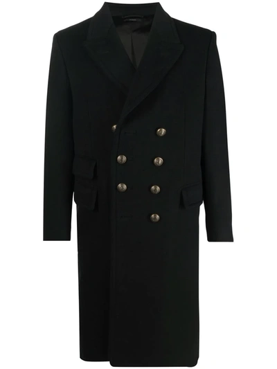 Tom Ford Slim-fit Double-breasted Wool And Cashmere-blend Coat In Black