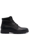 Geox Leather Ankle Boots In Black