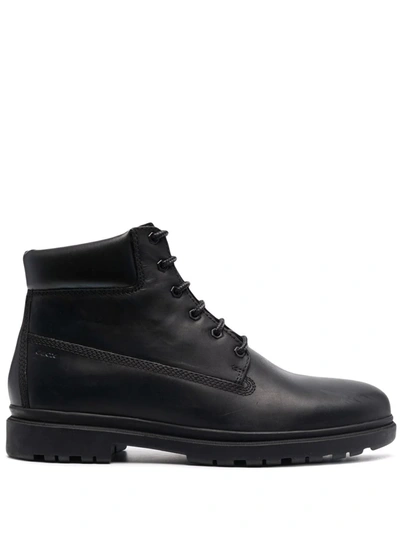 Geox Leather Ankle Boots In Black