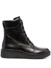 GEOX LOW WEDGE LACE-UP BOOTS