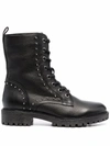 GEOX STUD EMBELLISHMENT LACE-UP BOOTS