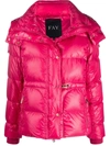 Fay Hooded Padded Down Jacket In Pink