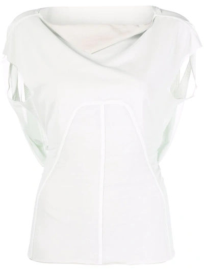 Rick Owens Panelled Cowl-neck Top In Grey