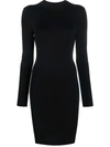 Alice And Olivia Estelle Reversible Cutout Stretch-knit Mini Dress In Black