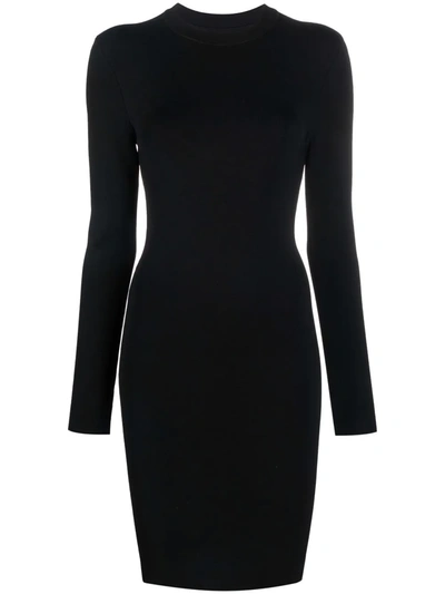 Alice And Olivia Estelle Reversible Cutout Stretch-knit Mini Dress In Black