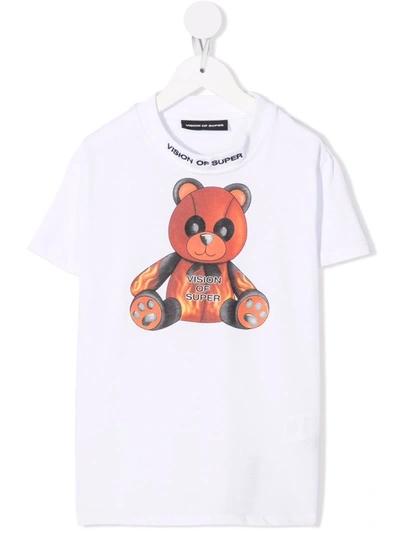 Vision Of Super Teen Teddy Graphic-print Top In White