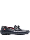 GIULIANO GALIANO FAUX-SNAKESKIN LOAFERS