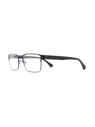Emporio Armani Logo Square Glasses In Black