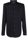 Theory Buttoned-up Long-sleeved Shirt In Blue