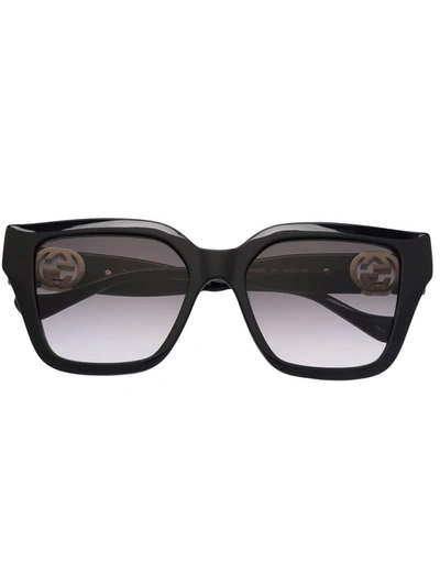 Gucci Gg Arm Sunglasses In Black