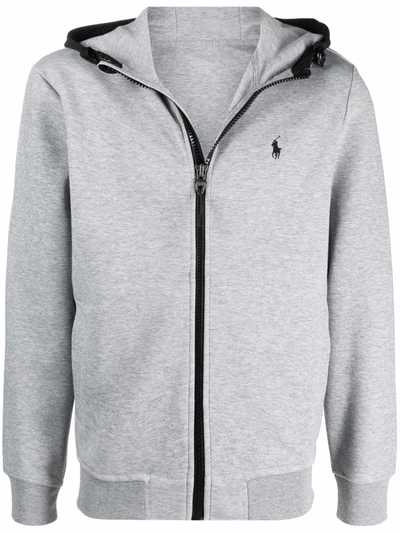 Polo Ralph Lauren Polo Poney Zip-up Hoodie In 灰色