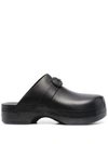 Ferragamo Gancini Ornament Clogs In Black