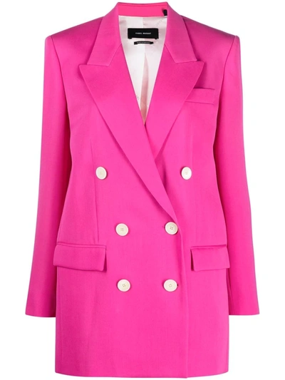 Isabel Marant Double Breasted Blazer In Pink