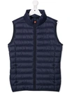 Save The Duck Teen Sleeveless Padded Gilet In Blue