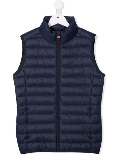 Save The Duck Teen Sleeveless Padded Gilet In Blue