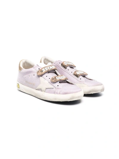 Golden Goose Kids' Old School Touch-strap Sneakers In Pink