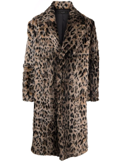 Amiri Leopard-print Coat In Neutrals