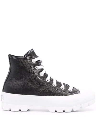 Converse Black Leather Lugged Chuck Taylor All Star High Sneakers