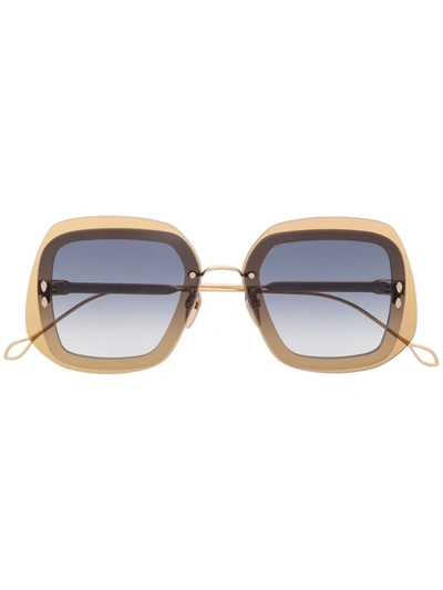 Isabel Marant Eyewear Oversized Frame Sunglasses In Yellow