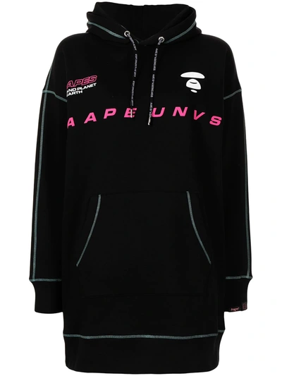 Aape By A Bathing Ape Logo Print Hooded Dress In Black