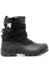 MONCLER PANELLED BUCKLE ANKLE BOOTS