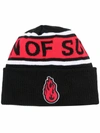 Vision Of Super Appliquéd Jacquard-knit Beanie In Black