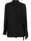 Givenchy Black Crepe Oversize Shirt In Black