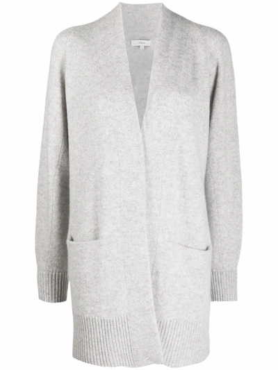 Vince Long-sleeved Cashmere Cardigan In Grey