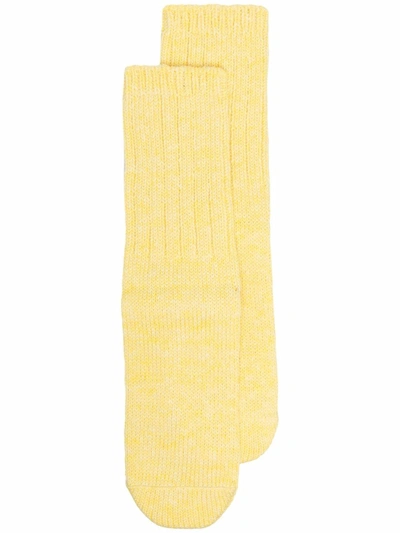 Kapital Smiley-detail Socks In Yellow