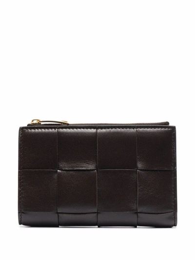 Bottega Veneta Cassette Intrecciato Leather Wallet In Brown