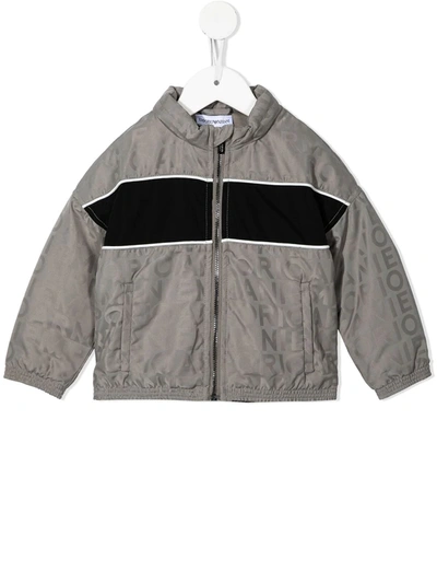 Emporio Armani Babies' Panelled Bomber Jacket In Grey